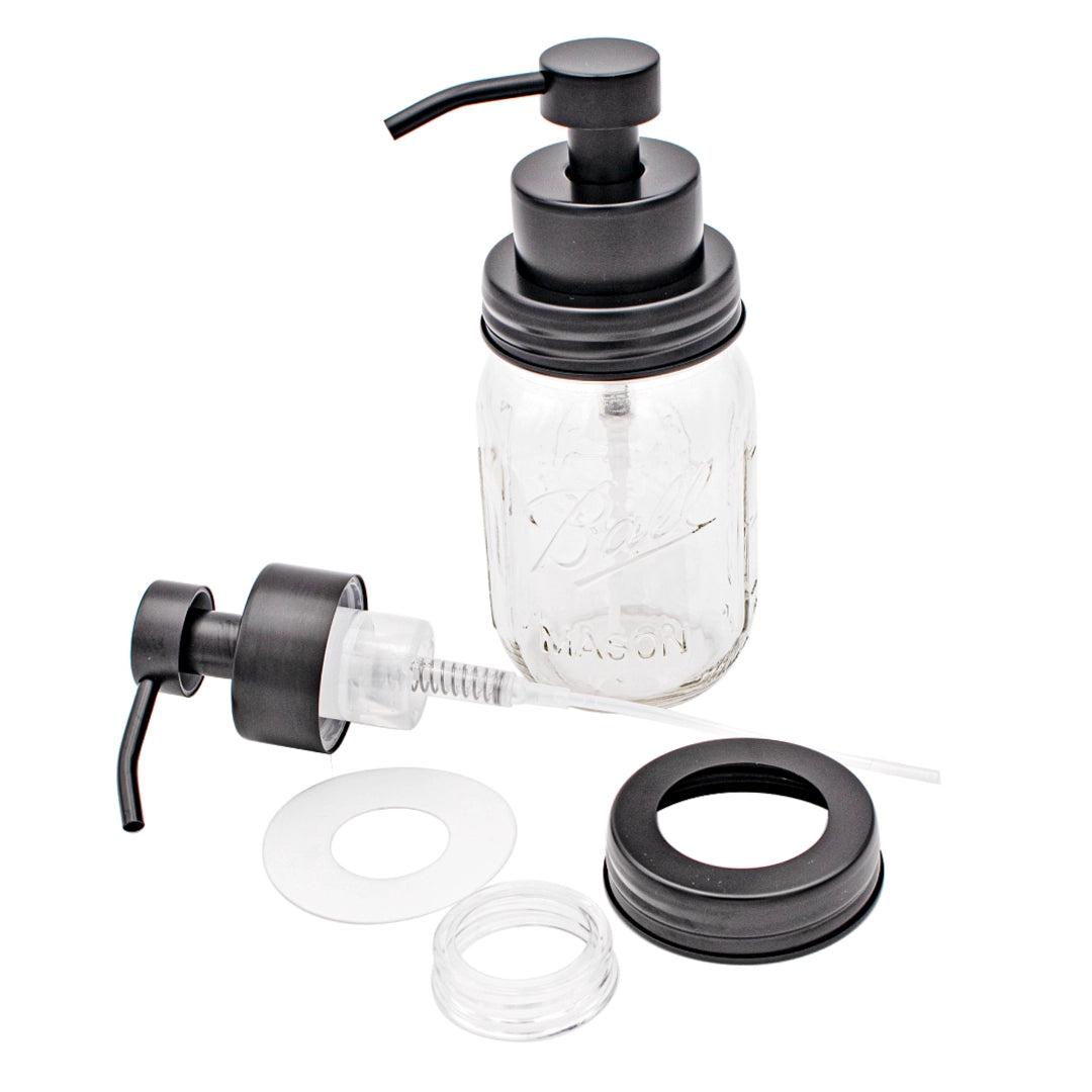 Mason jar with foaming lid attachment