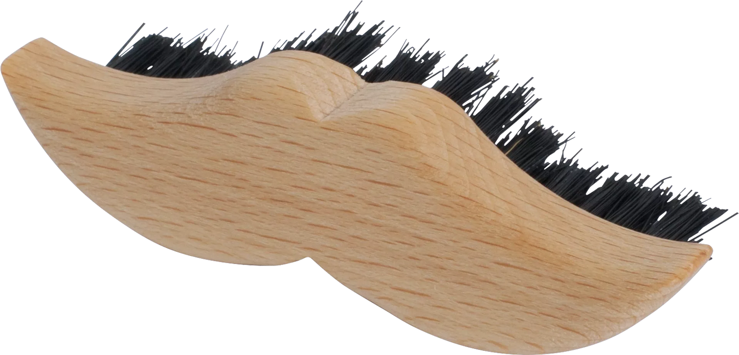 Brush with a mustache-shaped handle on a white background