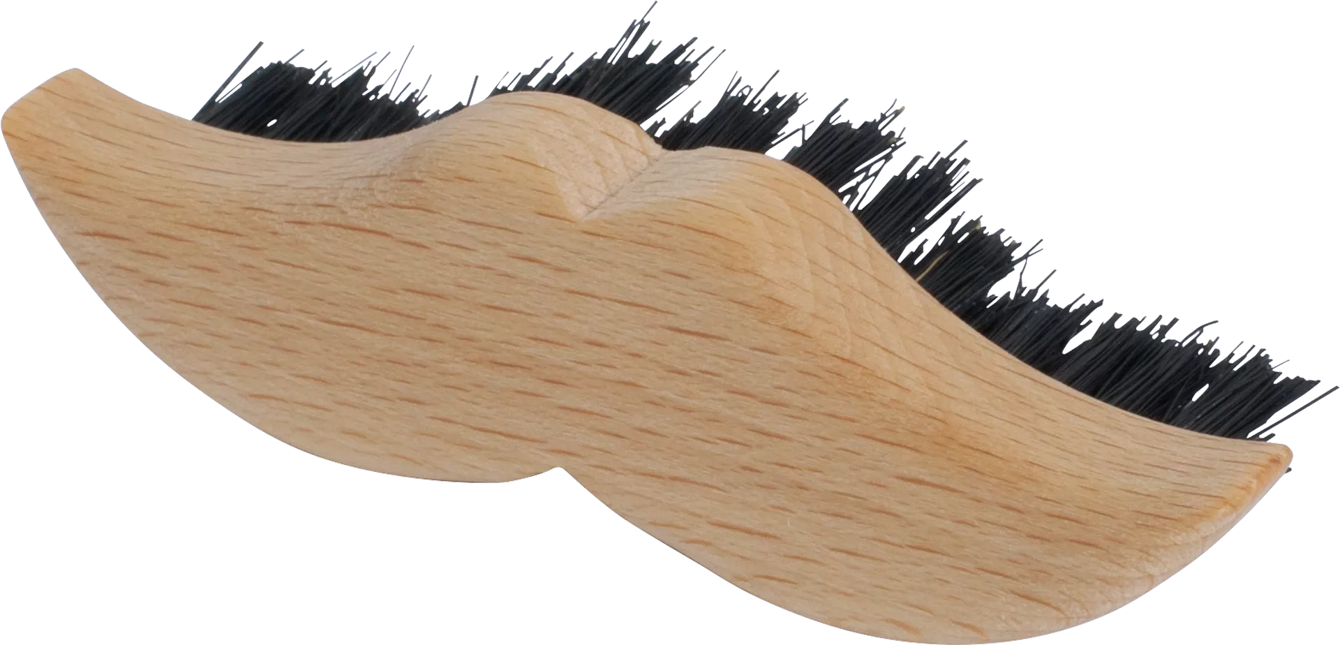 Brush with a mustache-shaped handle on a white background