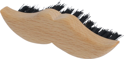 Brush with a mustache-shaped handle on a white background