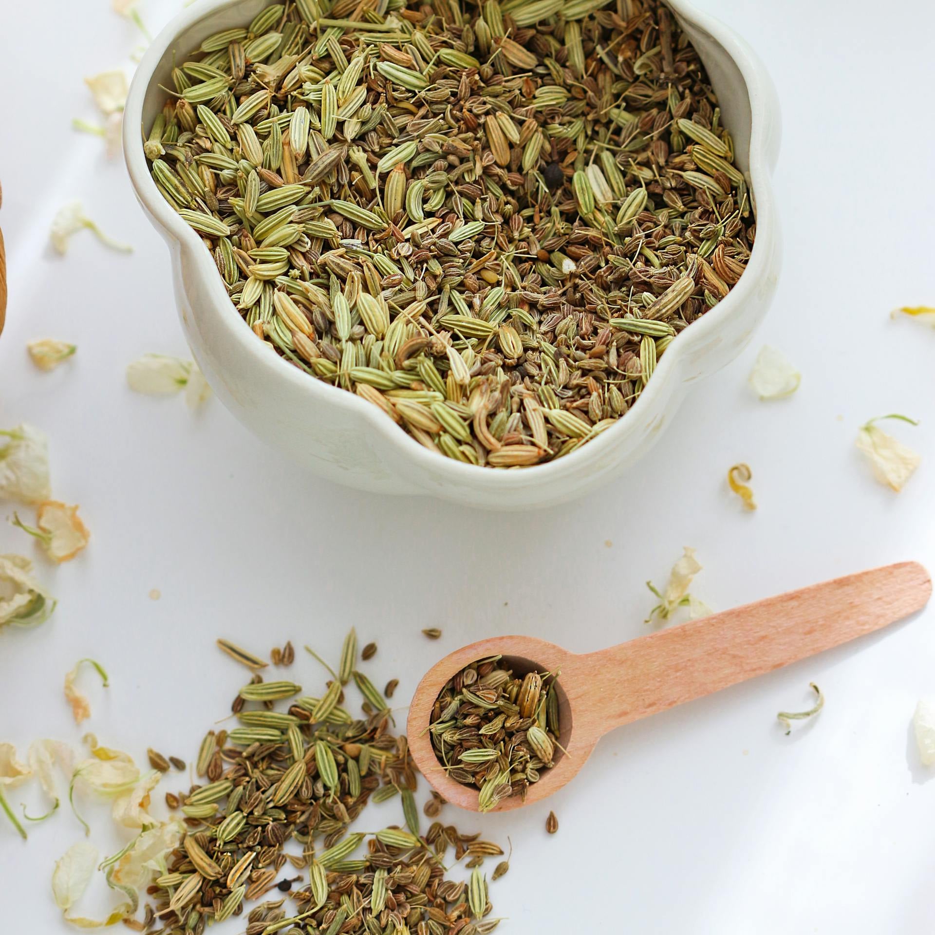 bowl of bulk fennel seeds - shop bulk herbs and spices at kindred vancouver zero waste store