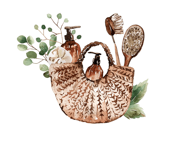 illustration of eco friendly bath supplies