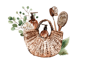 illustration of eco friendly bath supplies