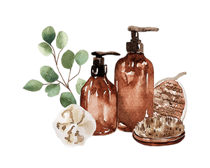 illustration of sustainable bath supplies