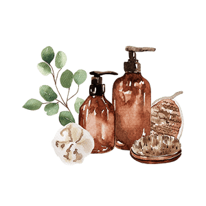 illustration of sustainable bath supplies