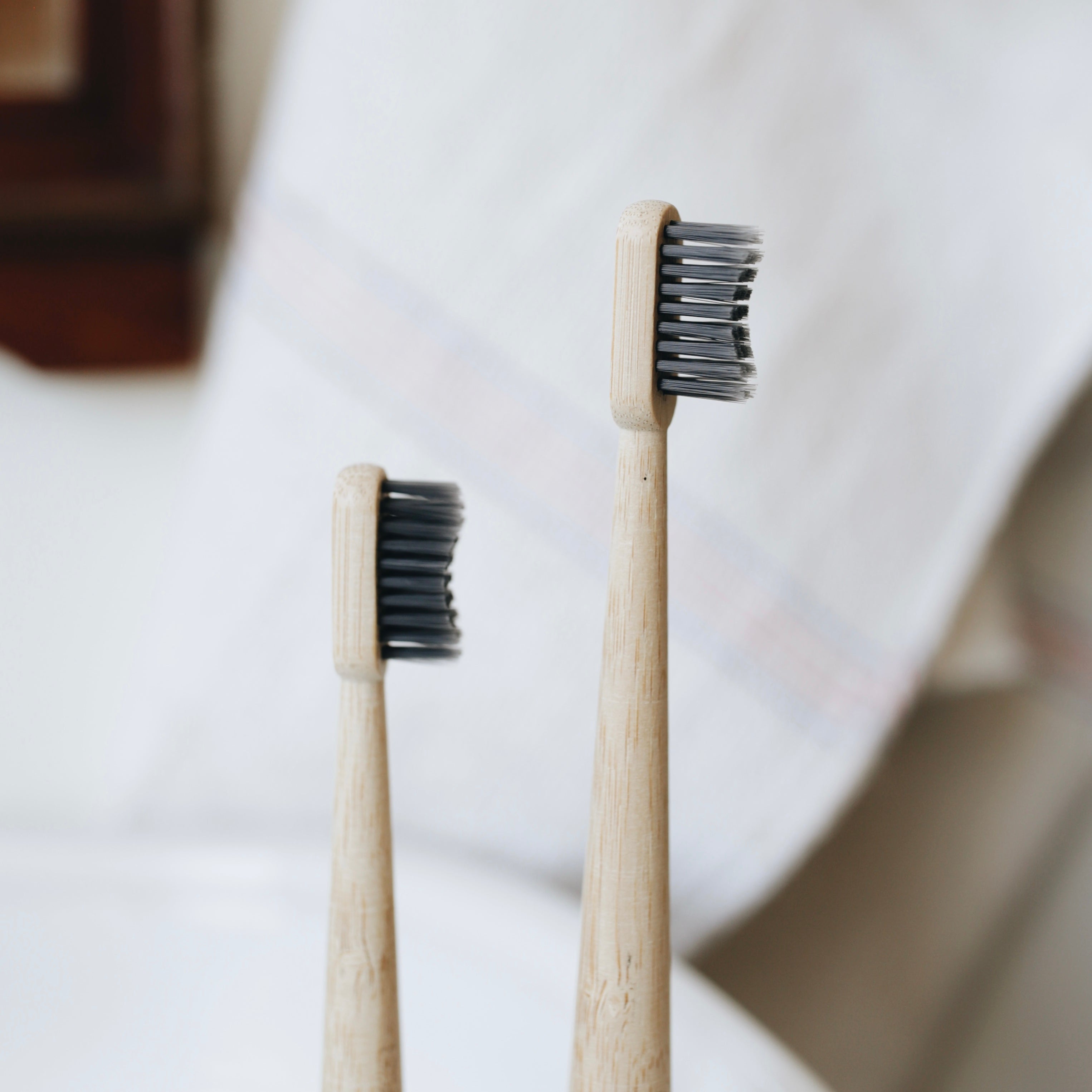 Close up of bamboo charcoal toothbrushes - Zero Waste Shopping at Kindred Vancouver, WA